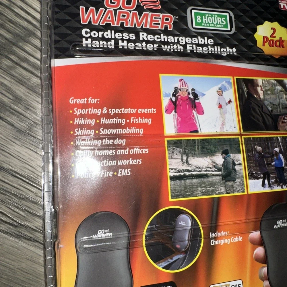 Go Warmer Rechargeable Hand Heater 2-Pack with Flashlight‎
